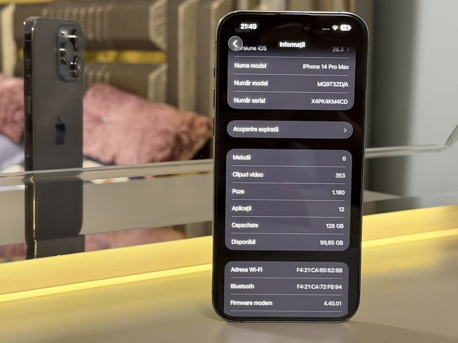 Vand Urgent ! IPhone 14 Pro Max deep Purple 128 gb 5G