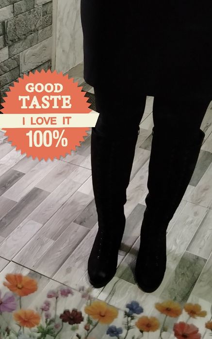 Cizme lungi piele întoarsă, mar 38,impecabile