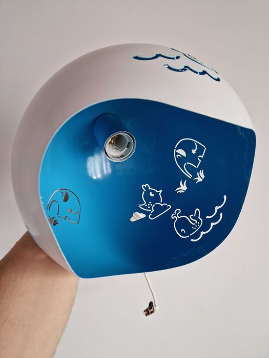 Pendul Eglo Laurina 1x60W, alb/albastru