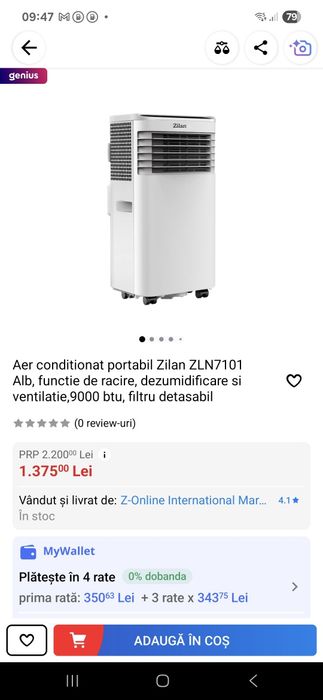 Aparat aer condiționat portabil Zilan