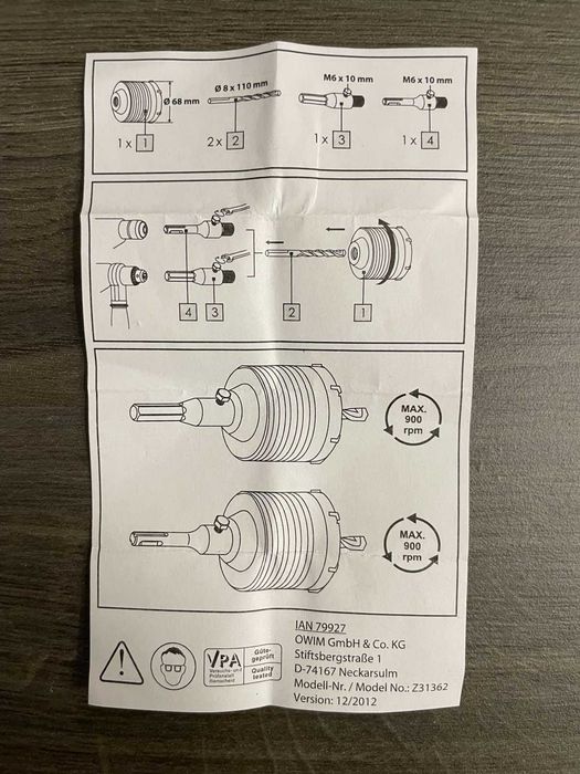 Боркорона Ф68 мм. за камък, тухла, лек бетон