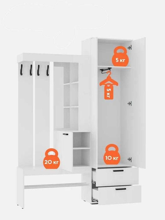 Прихожая Трамп - стиль лофт и максимум функциональности YANA ECO MEBEL