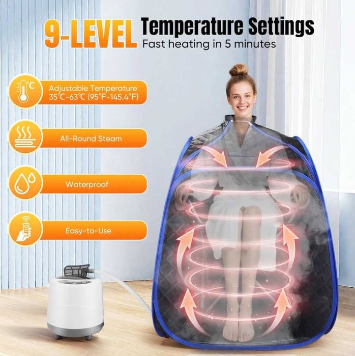 Sauna portabila cu aburi, pliabila, folosita o singura data