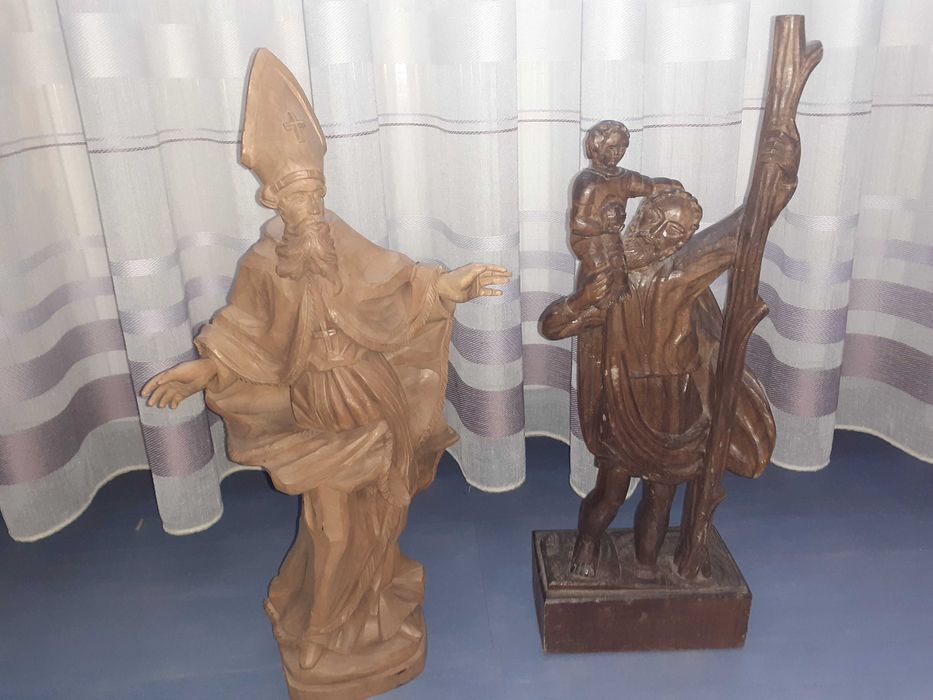 statueta lemn Sfantul Cristofor statueta religioasa lemn 53 cm