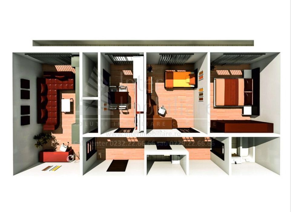 Apartament  3 camere Centru Civic , 70 metri, etaj 5 Cod:162848