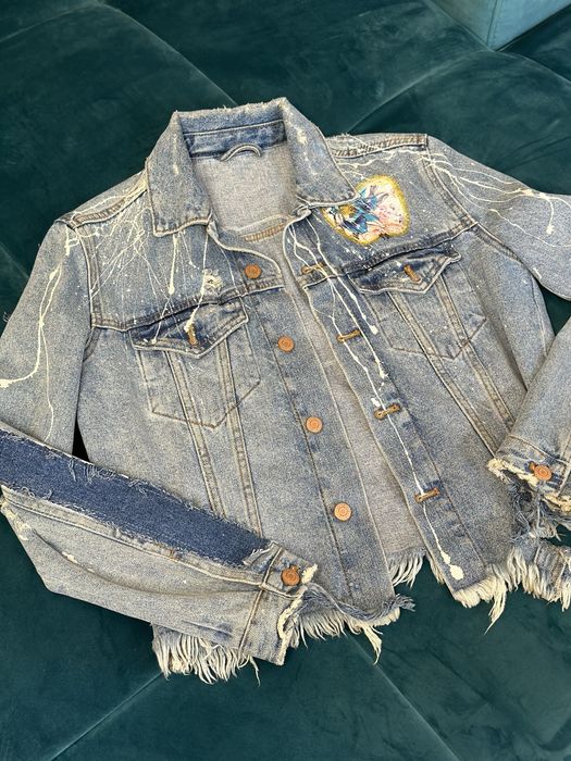 HANDMADE ново деним яке с апликации Zara