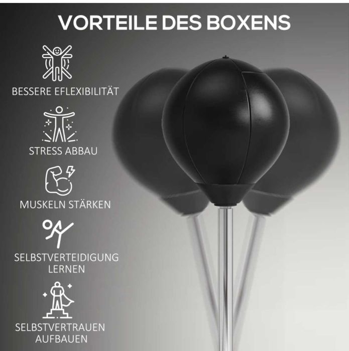 Тренажор за бокс със стойка за боксова топка + ръкавици(за тинейджъри)