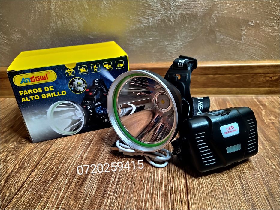 Lanterna Frontala Andowl cu Led P50 Pentru Distante Mari 500 Metri