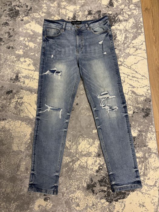 blugi rupti albastri skinny slim supply&demand
