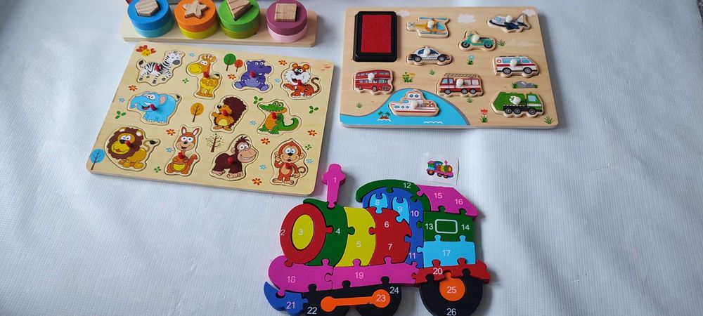 Детски пъзели Goki ,влакче,мами и деца и др.