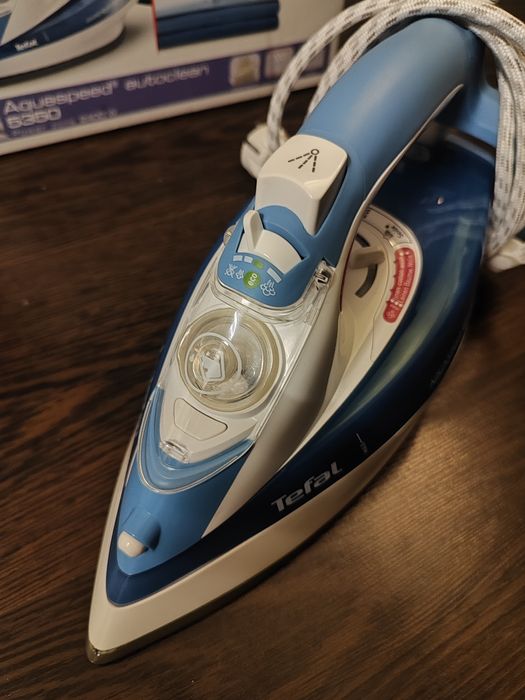 Fier de calcat Tefal AquaSpeed FV5350, Talpa Palladium, 2400 W, 0.3 l