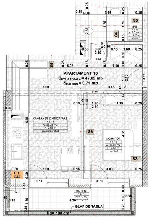 Apartament 2 camere, balcon 10mp, etaj intermediar, parcare, zona cent — fotografia 3
