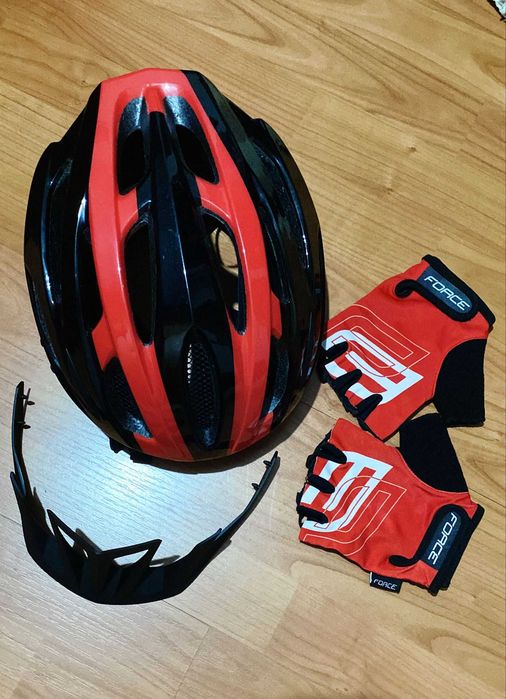 Set Cască de Ciclism Bbb Bhe - 35 + Mănuși de ciclism Force (L)