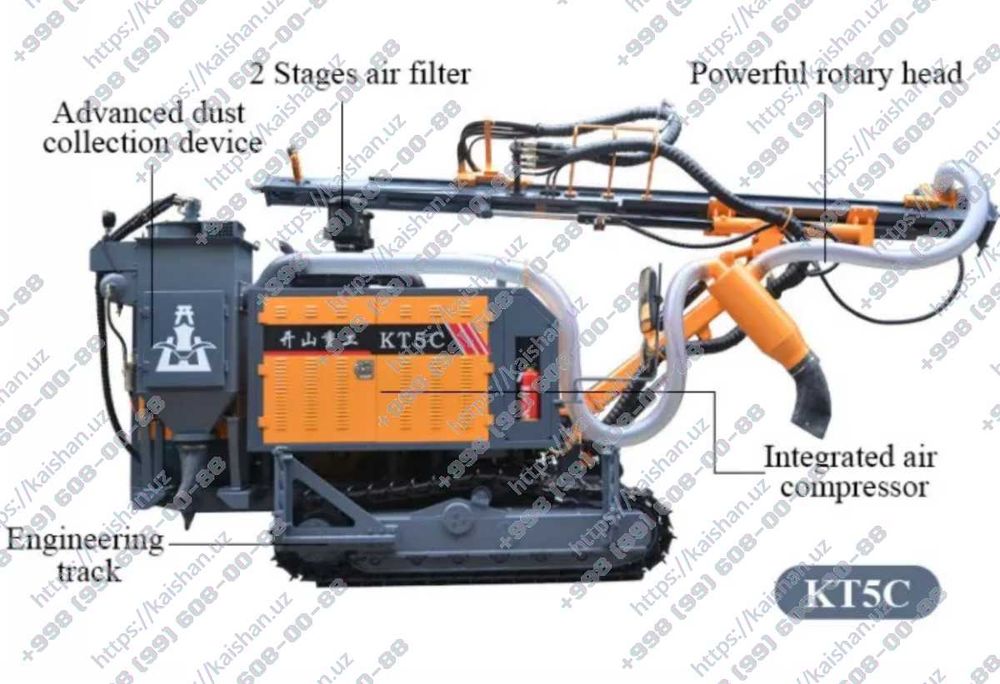 Интегрированная буровая KAISHAN KT5C: глубина — 25 м, диаметр — 105 мм