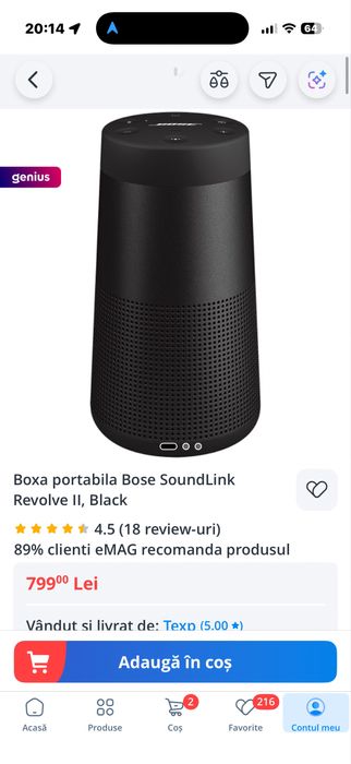 Boxa portabila  Bose SoundLink Revolve 2 Black