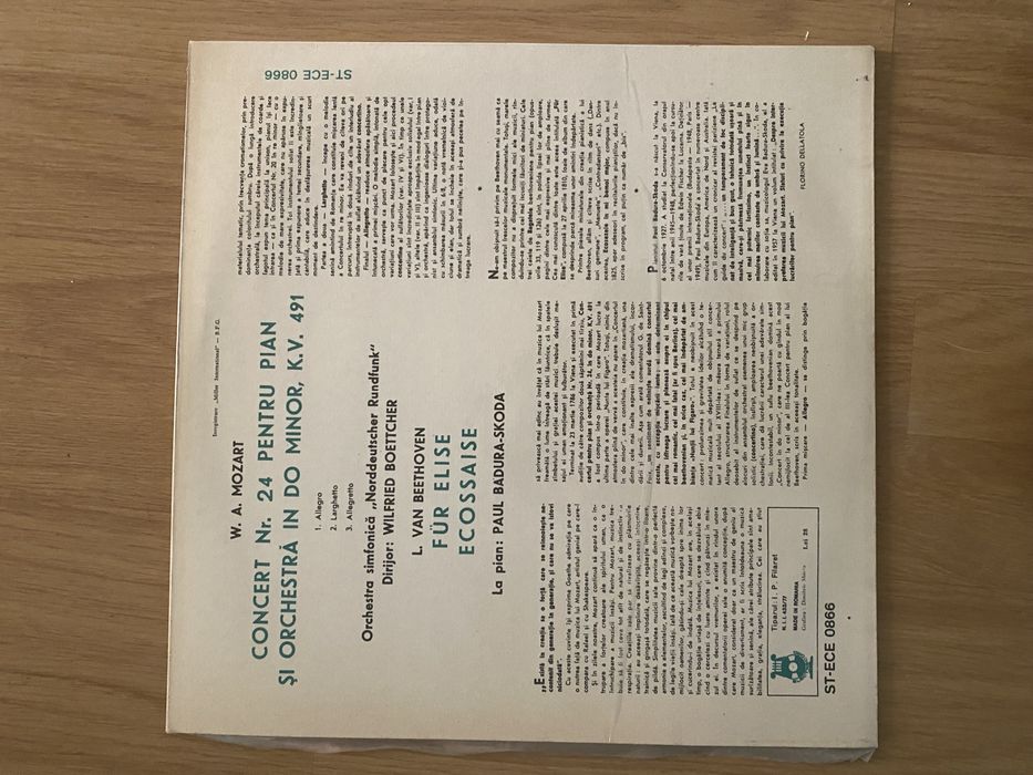 Mozart-concert nr.24- disc vinyl