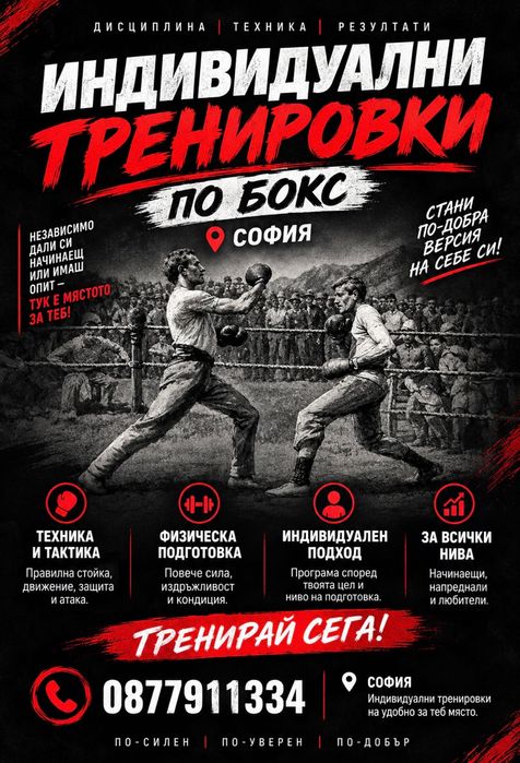 Индивидуални тренировки по бокс в град София.