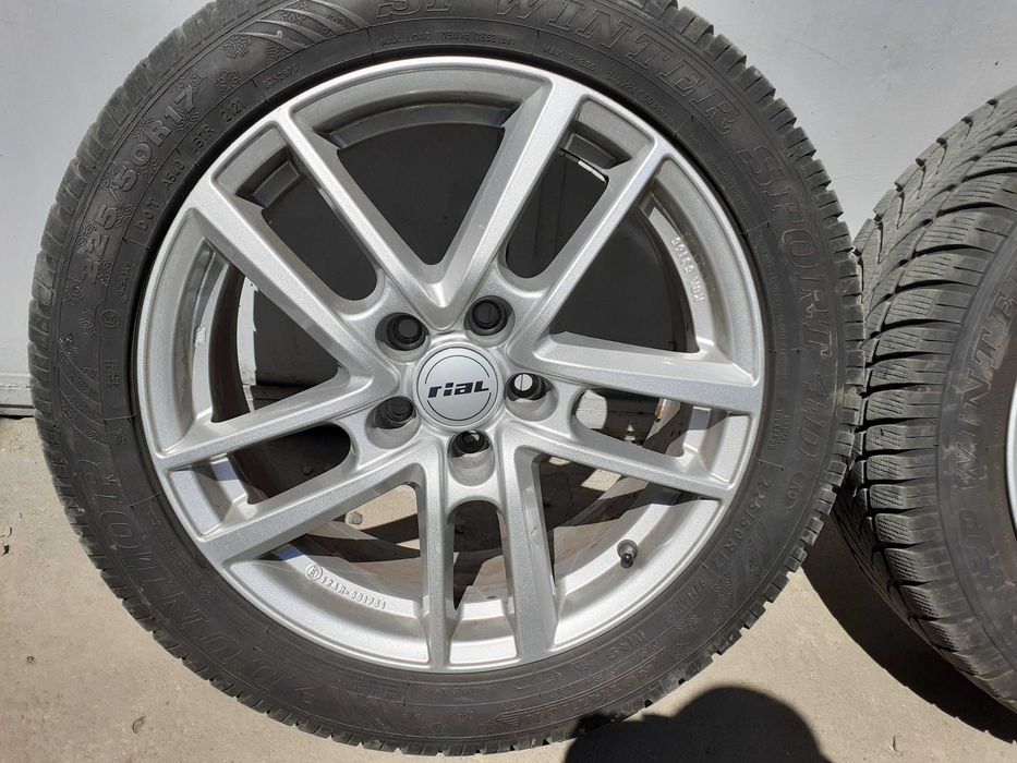 4 Roți Jante 17 aliaj 5x112 Mercedes 225/50 R17 M+S iarnă   și 2 anvelope M+S 215/55 R17 Bridgestone