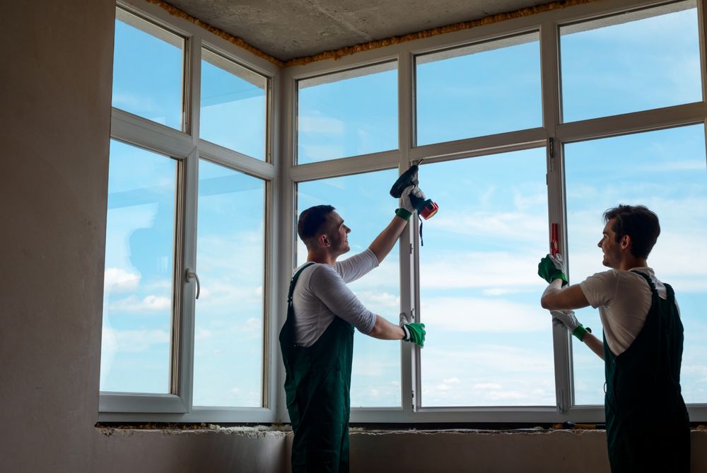 Установка двери и окна