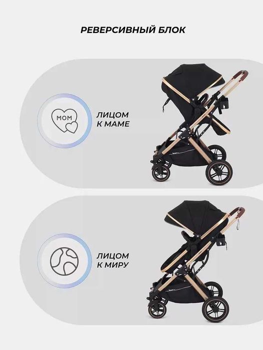 Коляска трансформер 2в1 RANT Basic PULSAR GOLD чёрный