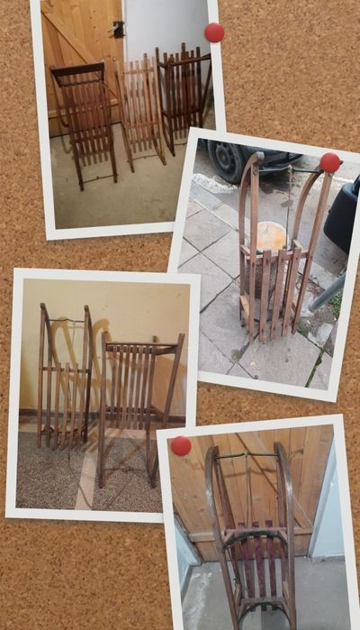 Българска дървена шейна зимна ретро с и без облегалка