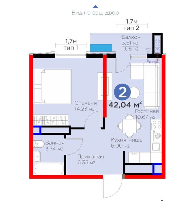 Продается 2-комнатная квартира Новостройка от NRG BI с ремонтом AU