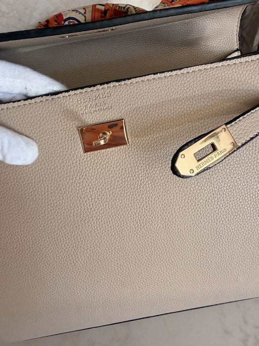 Дамска чанта Hermes Birkin бежова