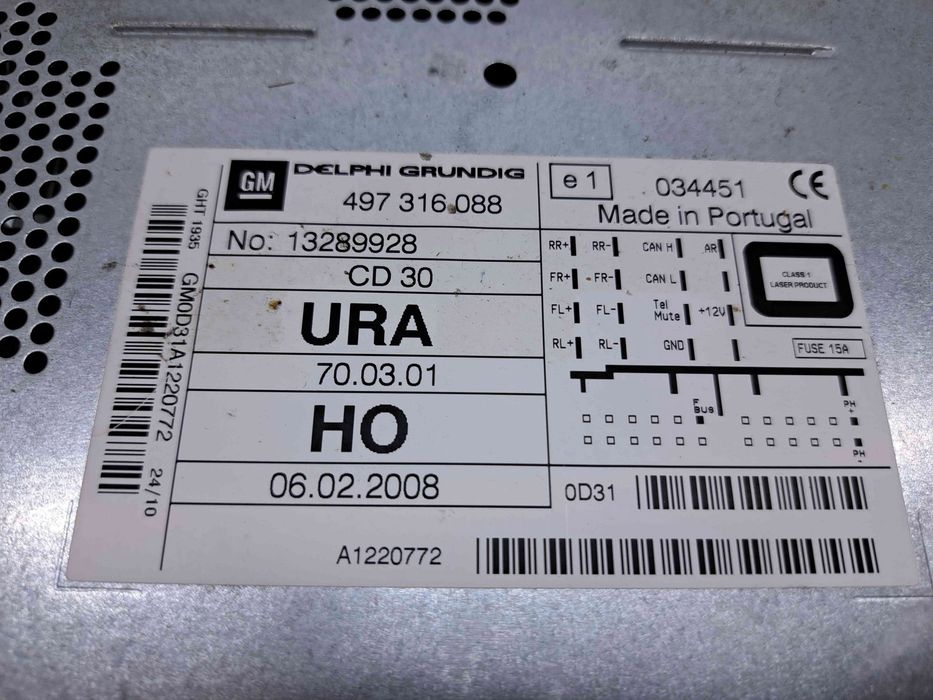 Radio CD Opel Zafira B (A05) facelift [Fabr 2006-2011] 497316088