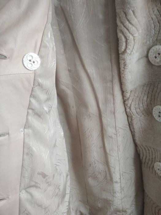 Шуба мутон белая