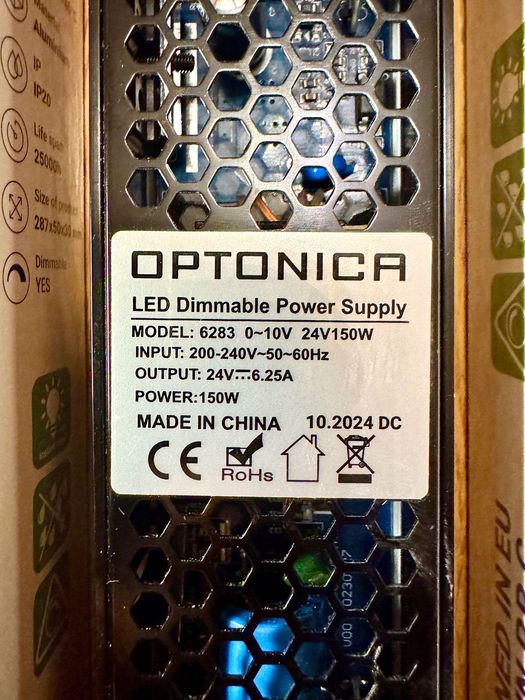 LED димириемо захранване triac IP20 150W 24V 6.25A