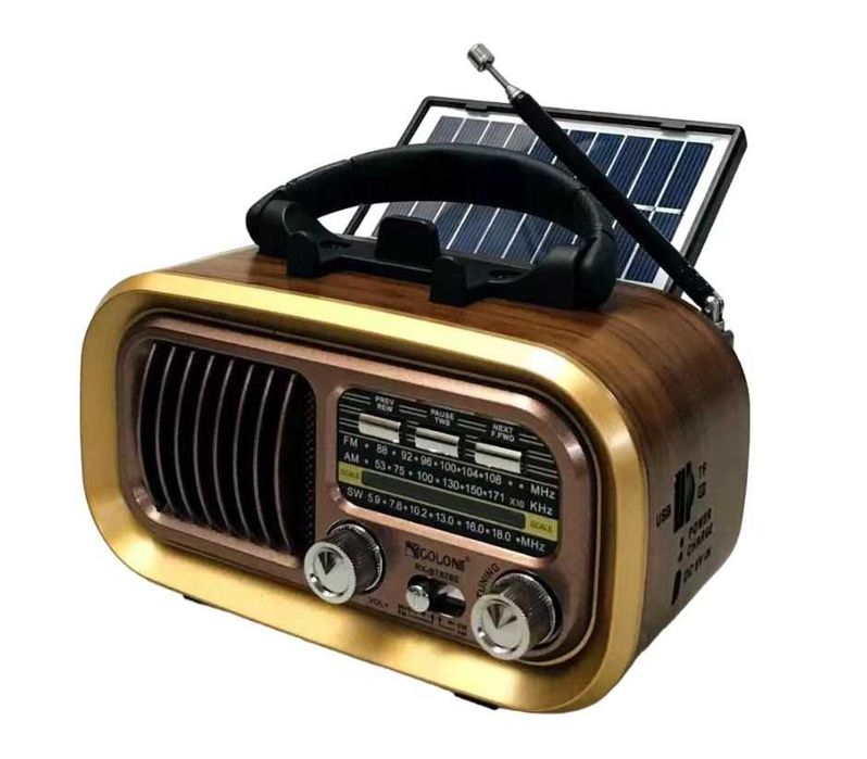 Ретро радио Golon RX-BT628S, Соларен панел, Bluetooth, MP3