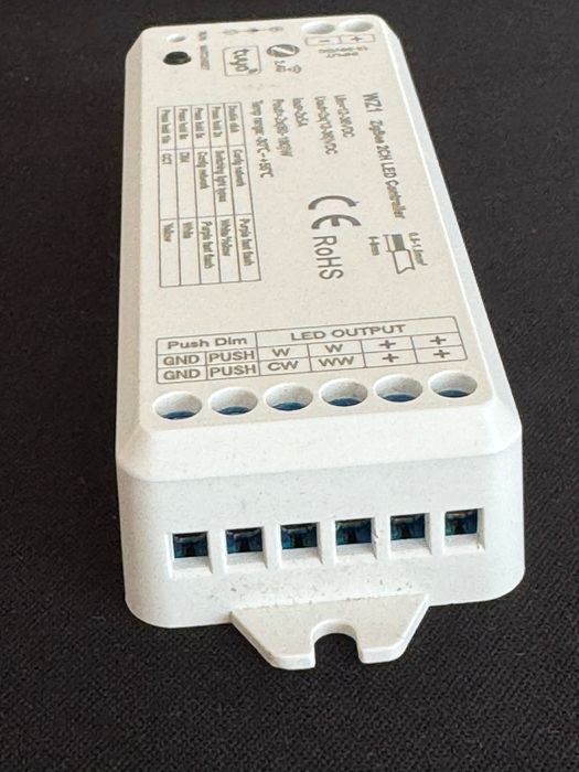 Zigbee 2CH LED Controler 2in1 - Mono /CCT - 12-36V DC 10A - Tuya - Arlight WZ1 power dimmer
