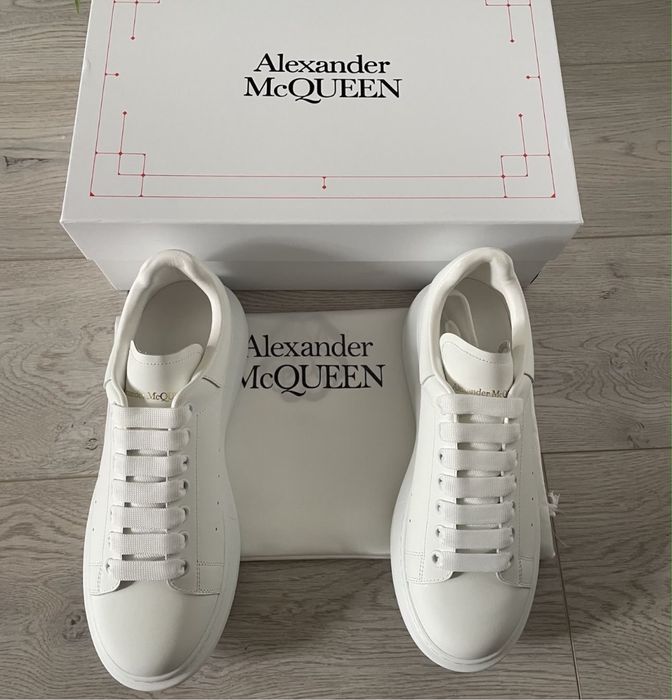 Adidasi Alexander Mcqueen albi full top quality piele