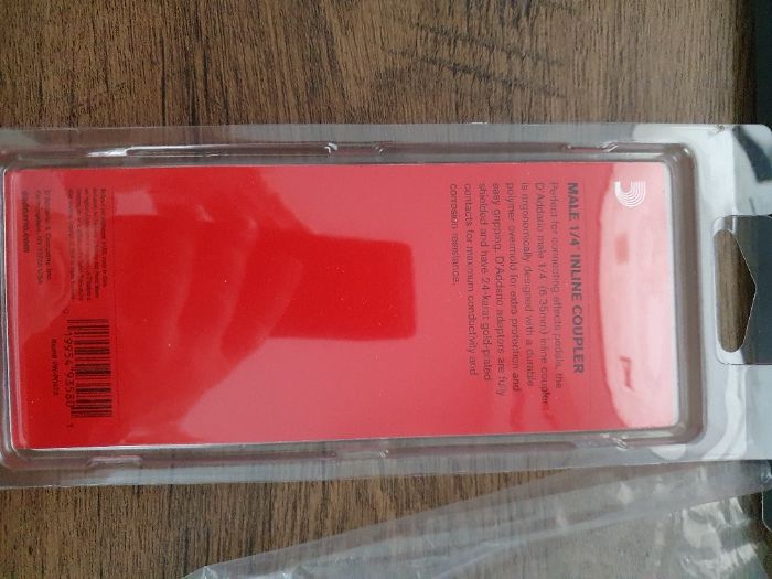 Adaptor D'Addario Planet Waves 1/4 inch (6.35 mm) male mono inline aur