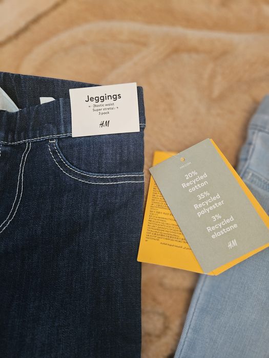 Set 3 perechi jeggings,colanti pantaloni elastici fete 104 3-4 ani noi