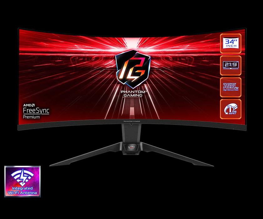 Геймърски Монитор UltraWide WQHD 3440x1440p 165Hz 1ms