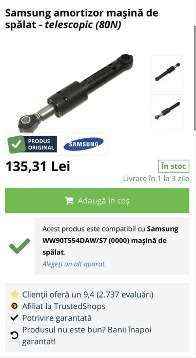 Telescop masina spalat