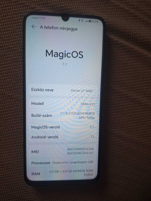 Telefon mobil Honor X7