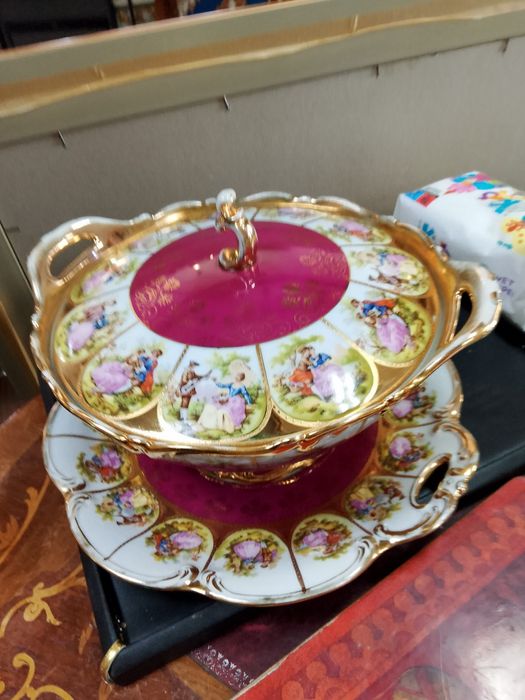 Порцеланов супник с поднос - D W Karlsbader Porzellan