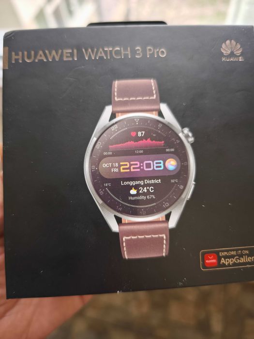 Huawei Watch 3 Pro Brown Leather Strap