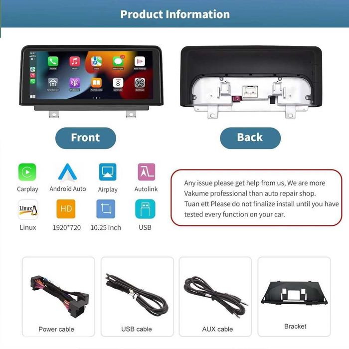 Ecran Navigație BMW X5 E70 X6 E71 Touch Screen 10,25″ Apple CarPlay Android Auto CIC Bluetooth