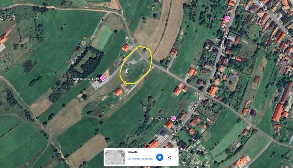 Vand 2 parcele 500mp, Sovata, intravilan, ZONA REZIDENTIALA