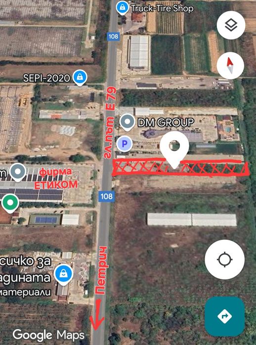 Продавам парцел с лице на Е 79