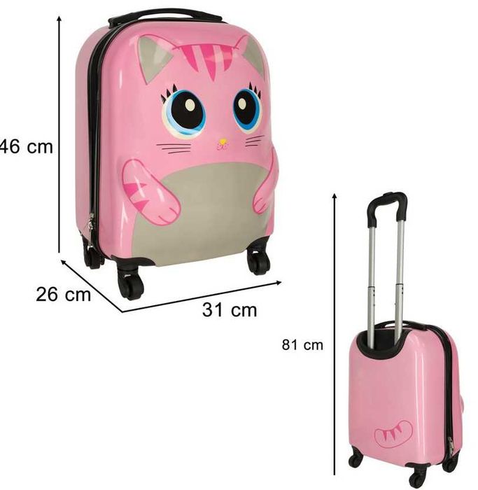 Детски твърд куфар за пътуване Лъв или Коте