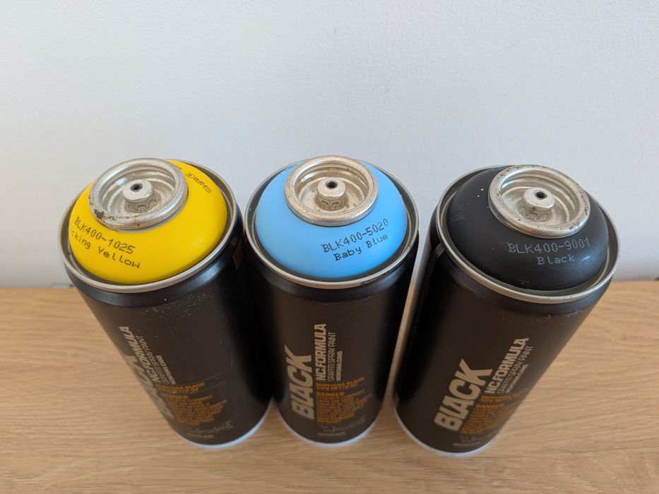 Spray paint Montana BLACK - plin 100% 3 bucăți vopsea