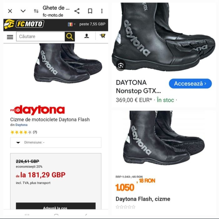 Cizme piele moto Daytona