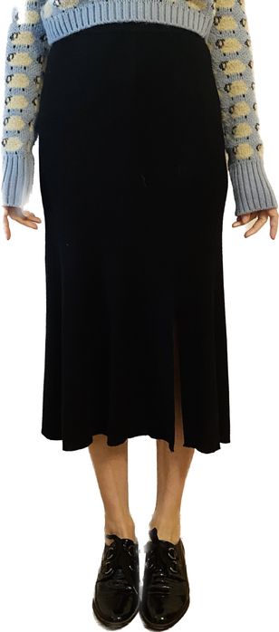 Fusta midi dreapta S tricot caldiroasa iarna toamna