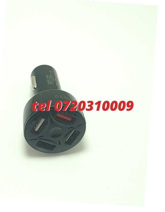 Incarcator Masina Auto 4 Porturi Bricheta Usb Qc Incarcare Rapida