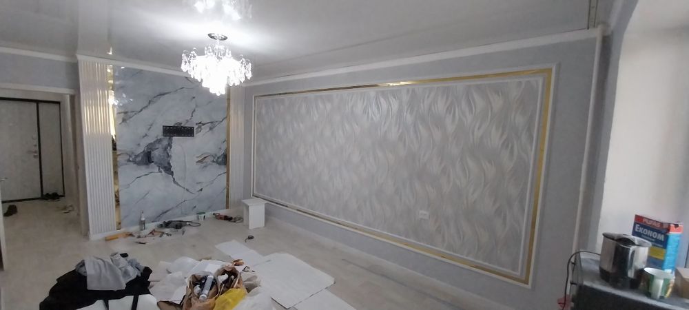 Поклейка обоев, малярные работы