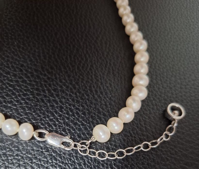 Брэндовое колье фирма Misaki натуральный жемчуг и серебро.НОВАЯ